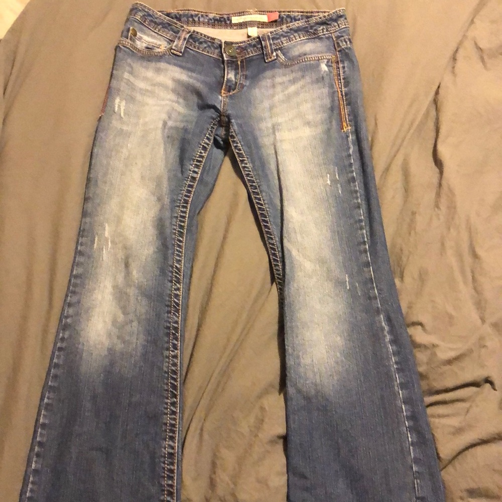 Light wash blue jeans